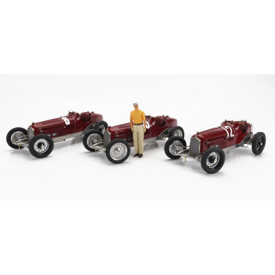CMC ALFA ROMEO SET 3X ALL WINNER F1 P3 GP 1932 TAZIO NUVOLARI - N 12 FRANCE - N 30 COPPA CIANO - N 8 COPPA ACERBO - WITH FIGURE 