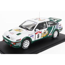 EDICOLA FORD ENGLAND SIERRA COSWORTH RS500 N 8 WINNER RALLY TOUR DE CORSE 1988 DIDIER AURIOL - BERNARD OCCELLI - WHITE GREEN 1/2