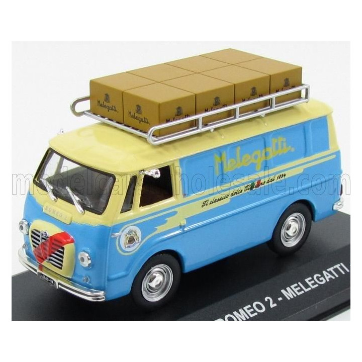 EDICOLA ALFA ROMEO ROMEO 2 VAN 1956 - IL CLASSICO DOLCE ITALIANO MELEGATTI - LIGHT BLUE YELLOW 1/43