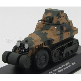 EDICOLA AMC SCHNEIDER TANK P16 (M29) 1ere' METTET BELGIUM 1940 - DAMAGE DISPLAY BOX - MILITARY CAMOUFLAGE 1/43