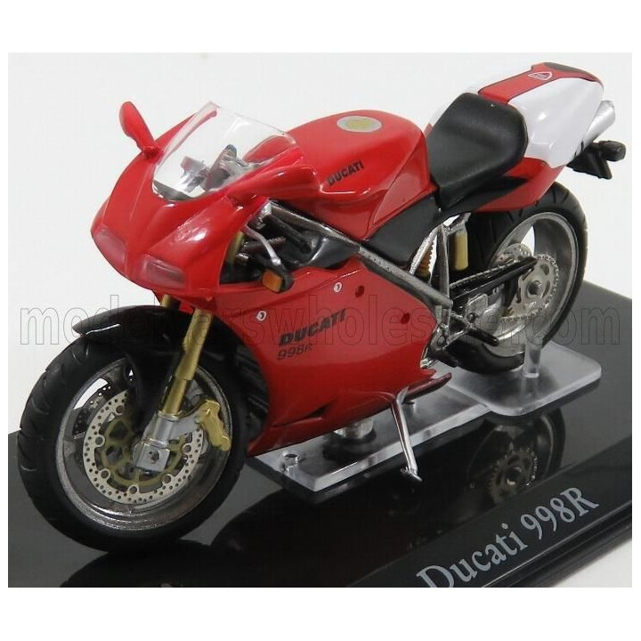 EDICOLA DUCATI 998R - DAMAGE DISPLAY BOX - RED WHITE 1/24
