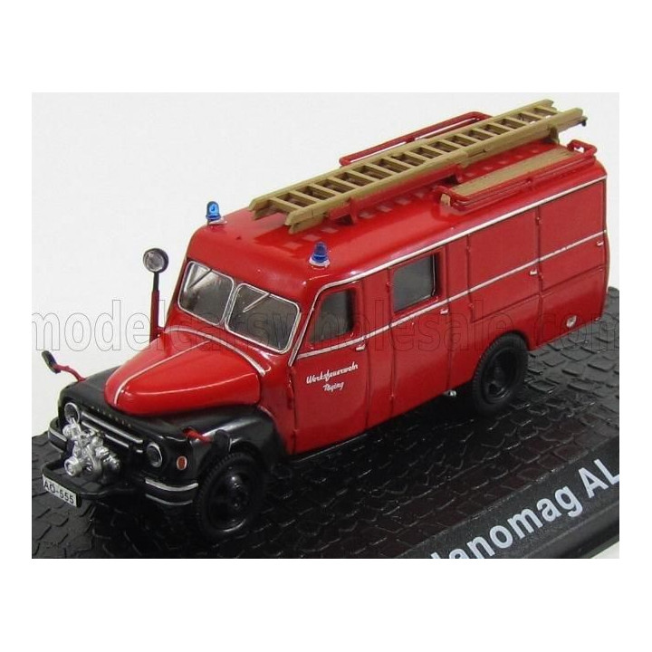 EDICOLA HANOMAG LF8 AL 28 TRUCK WERKSFEUERWEHR TOGING FIRE ENGINE 1958 - RED BLACK 1/72