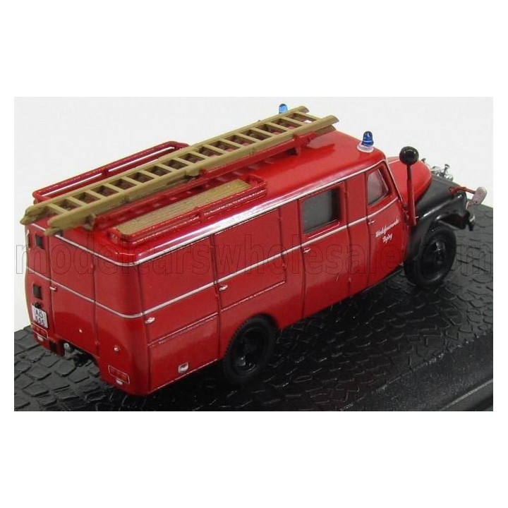 EDICOLA HANOMAG LF8 AL 28 TRUCK WERKSFEUERWEHR TOGING FIRE ENGINE 1958 - RED BLACK 1/72