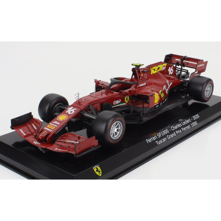 EDICOLA FERRARI F1  SF1000 TEAM SCUDERIA FERRARI N 16 8th TOSCANA GP MUGELLO 1000th GP FERRARI F1 2020 CHARLES LECLERC - CON VET