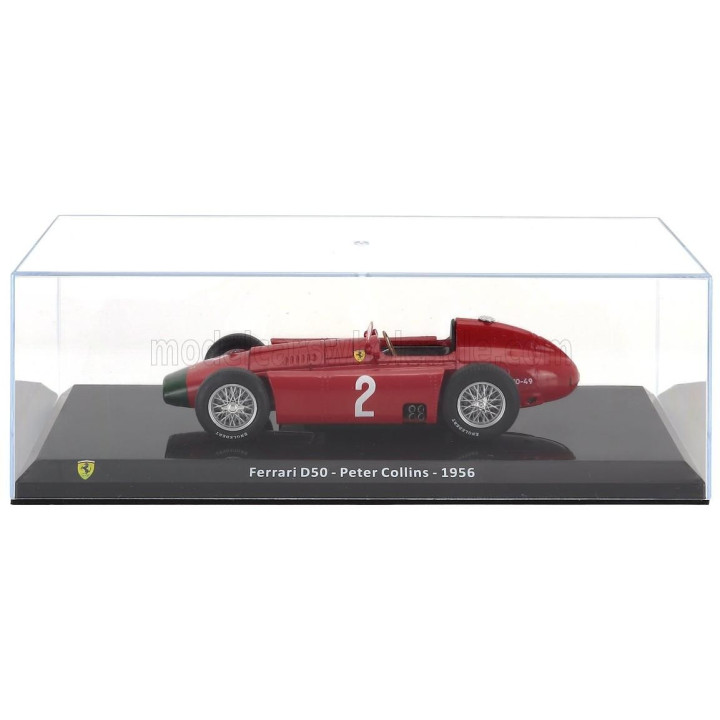 EDICOLA FERRARI F1  LANCIA D50 N 2 SEASON 1956 PETER COLLINS - CON VETRINA - WITH SHOWCASE - RED 1/24