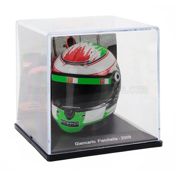 EDICOLA HELMET F1  CASCO HELMET GIANCARLO FISICHELLA TEAM SCUDERIA FERRARI F60 SEASON 2009 - WHITE GREEN RED 1/5