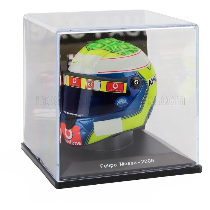 EDICOLA HELMET F1  CASCO HELMET FELIPE MASSA TEAM SCUDERIA FERRARI 248 SEASON 2006 - YELLOW BLUE WHITE 1/5