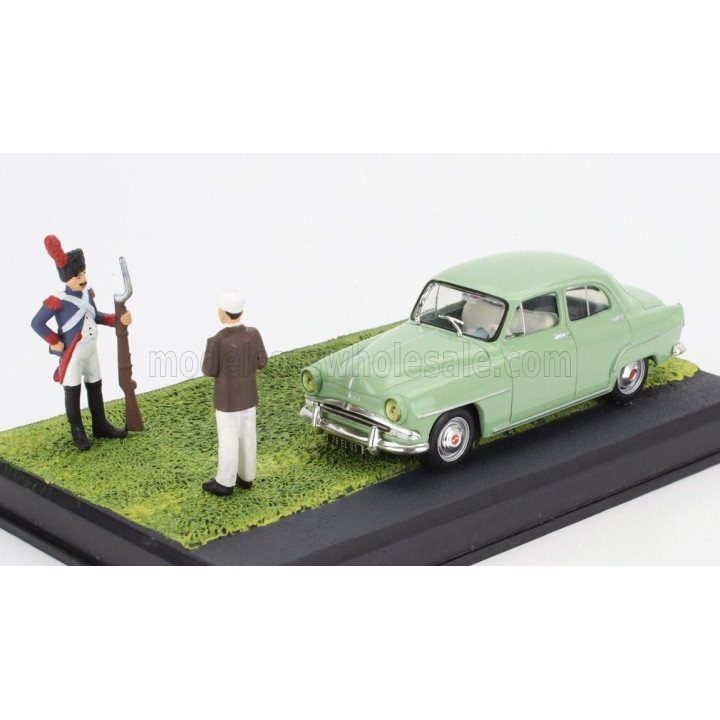 EDICOLA SIMCA P60 1961 - LE GROGNARD - WITH FIGURES - LIGHT GREEN 1/43