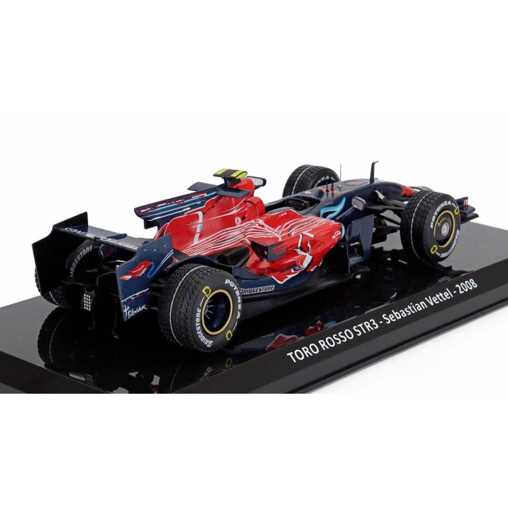 EDICOLA TORO ROSSO F1  STR3 TORO ROSSO N 15 WINNER ITALY MONZA GP 2008 SEBASTIAN VETTEL - BLISTER BOX - DARK BLUE RED 1/24