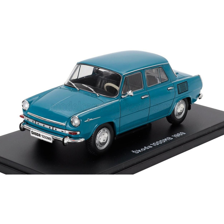 EDICOLA ŠKODA 1000MB 1969 - CON VETRINA - WITH SHOWCASE - LIGHT BLUE 1/24