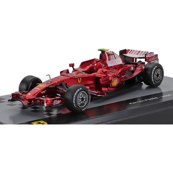 EDICOLA FERRARI F1  F2008 N 2 SEASON 2008 FELIPE MASSA - CON VETRINA - WITH SHOWCASE - F-1 RED MET 1/43