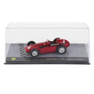EDICOLA FERRARI F1  555 N 4 SEASON 1955 EUGENIO CASTELLOTTI - CON VETRINA - WITH SHOWCASE - RED 1/43