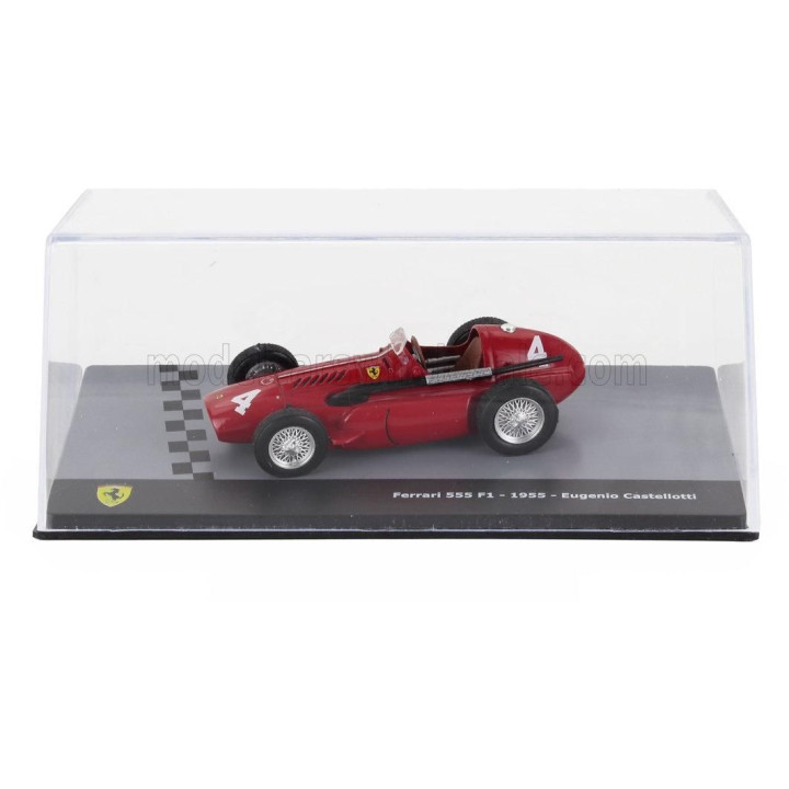 EDICOLA FERRARI F1  555 N 4 SEASON 1955 EUGENIO CASTELLOTTI - CON VETRINA - WITH SHOWCASE - RED 1/43
