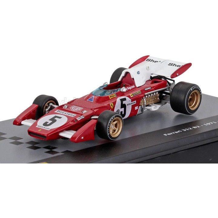 EDICOLA FERRARI F1  312B2 N 5 SEASON 1971 CLAY REGAZZONI - CON VETRINA - WITH SHOWCASE - RED WHITE 1/43