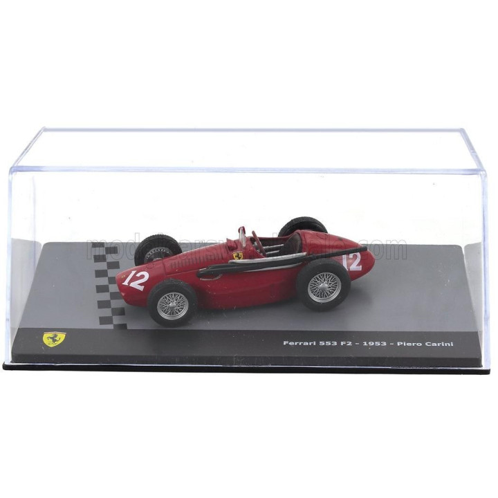 EDICOLA FERRARI F2  553 TEAM SCUDERIA FERRARI N 12 SEASON 1953 PIERO CARINI - CON VETRINA - WITH SHOWCASE - RED 1/43