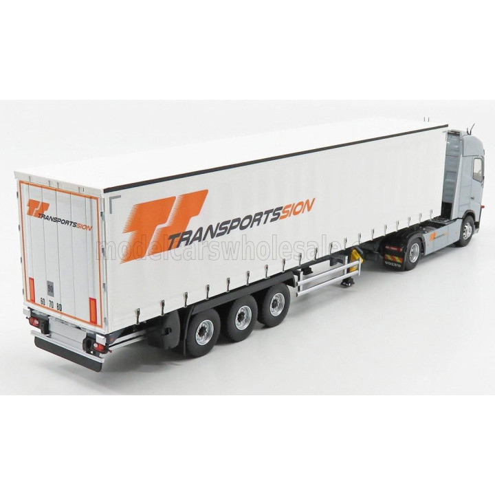 ELIGOR VOLVO FH4 500 GLOBETROTTER TRUCK SION TRANSPORTS TELONATO 2016 - GREY WHITE 1/43