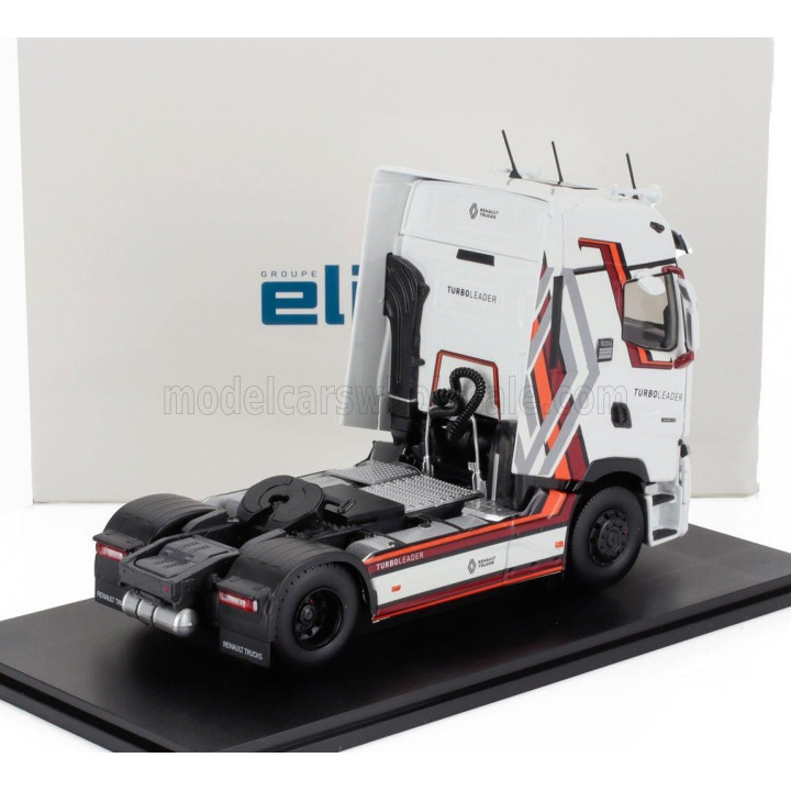 ELIGOR RENAULT T-LINE HIGH TURBO LEADER TRACTOR TRUCK 2-ASSI 2021 - WHITE BROWN ORANGE GREY 1/43