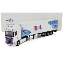 ELIGOR SCANIA S500 TRUCK CASSONATO MDL TRANSPORTS 2024 - WHITE 1/43