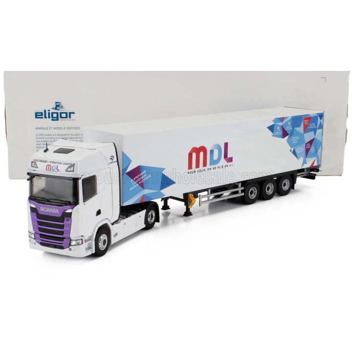 ELIGOR SCANIA S500 TRUCK CASSONATO MDL TRANSPORTS 2024 - WHITE 1/43
