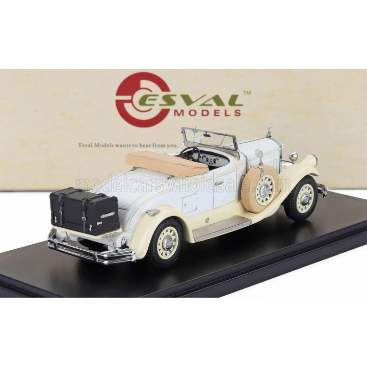 ESVAL MODEL PIERCE ARROW MODEL B ROADSTER OPEN 1930 - BEIGE WHITE 1/43