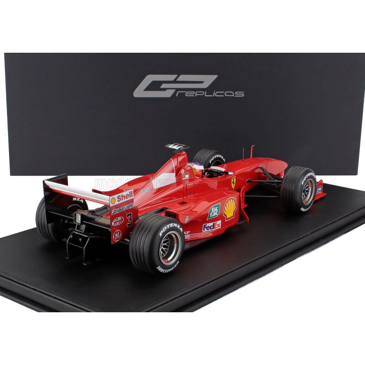 GP REPLICAS FERRARI F1  F399 TEAM SCUDERIA FERRARI N 3 2nd BRAZILIAN GP (with pilot figure) 1999 MICHAEL SCHUMACHER - CON VETRIN