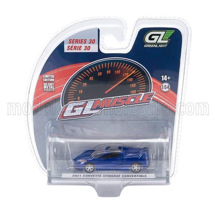 GREENLIGHT CHEVROLET CORVETTE STINGRAY SPIDER 2021 - BLUE 1/64