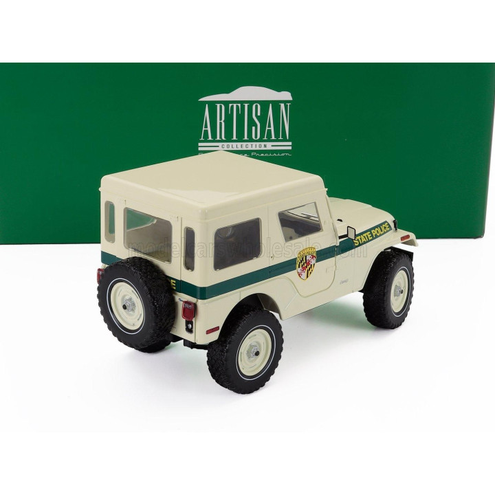 GREENLIGHT JEEP CJ-5 MARYLAND STATE POLICE 1983 - BEIGE GREEN 1/18