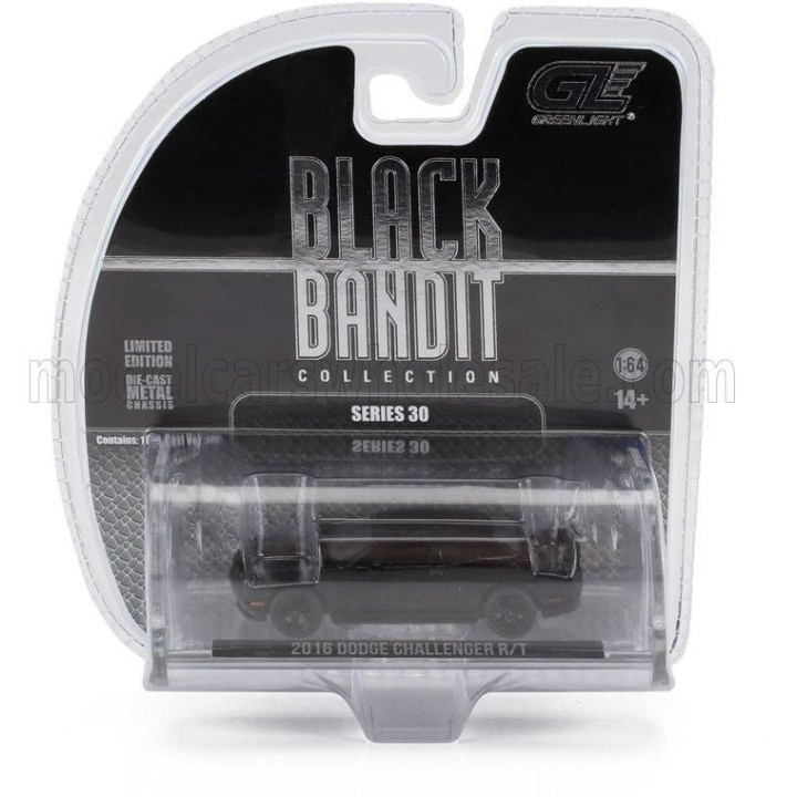 GREENLIGHT DODGE CHALLENGER R/T HEMI COUPE 2016 - SMOKEY AND THE BANDIT - BLACK GREY 1/64