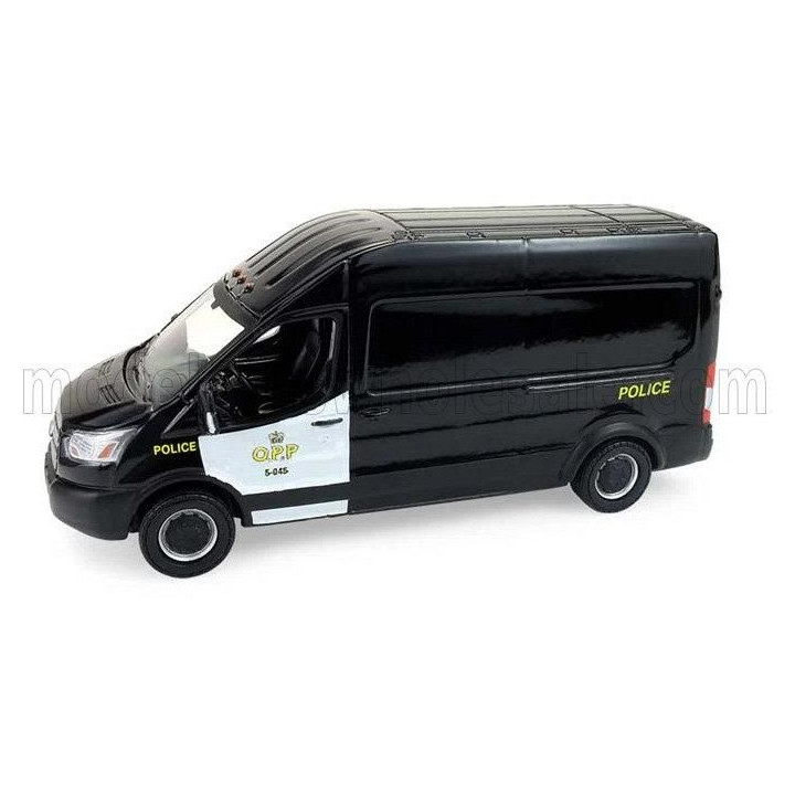 GREENLIGHT FORD ENGLAND TRANSIT VAN NTARIO POLICE 2015 - BLACK WHITE 1/64