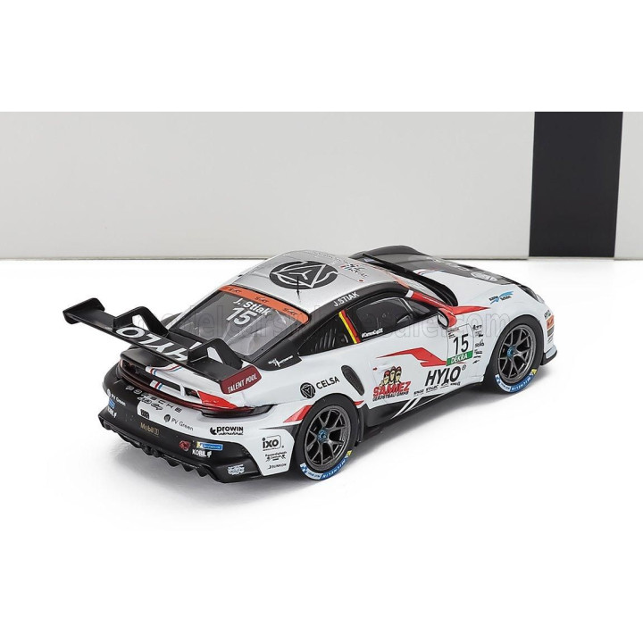IXO MODELS PORSCHE 911 992 GT3 CUP N 15 2nd RACE 1 PORSCHE CUP OSCHERSLEBEN 2024 JANNE STIAK - WHITE BLACK 1/43