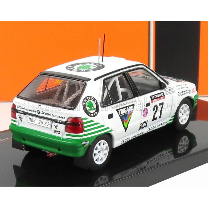 IXO MODELS ŠKODA FELICIA KIT CAR N 27 RALLY RAC LOMBARD 1995 S.SIBERA - P.GROSS - WHITE GREEN 1/43