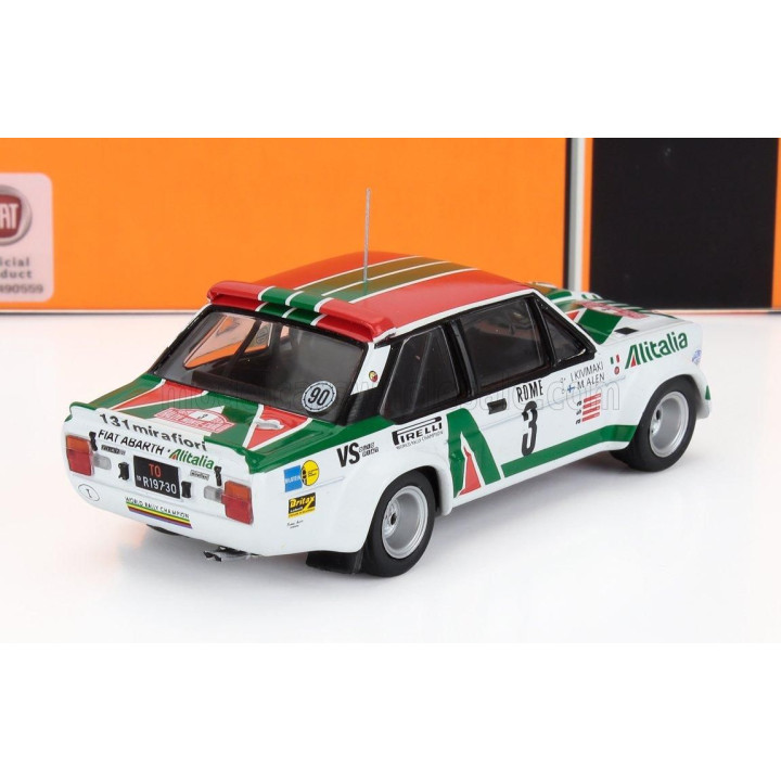 IXO MODELS FIAT 131 ABARTH TEAM ALITALIA N 3 3rd RALLY MONTECARLO 1979 MARKKU ALEN - IKKA KIVIMAKI - WHITE GREEN RED 1/43