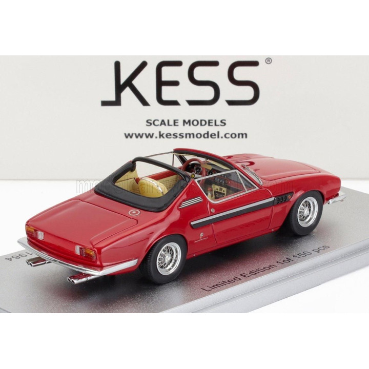 KESS MODEL FERRARI 330 GT 2+2 sn.6109 MICHELOTTI CABRIOLET OPEN 1964 - RED BLACK 1/43