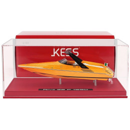 KESS MODEL RIVA MOTOSCAFO 32 FERRARI 1990 2x ENGINE V8 - 780CV - (24cm) - CON VETRINA - WITH SHOWCASE - YELLOW 1/43