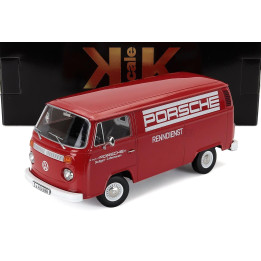 KK SCALE VOLKSWAGEN T2b DELIVERY VAN PORSCHE RENNDIENST 1972 - RED 1/18