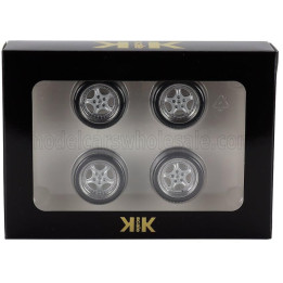 KK SCALE ACCESSORIES SET 4X WHEELS AND SPEEDLINE RIMS FOR PORSCHE 911 993 GT2 COUPE 1996 - BLACK CHROME 1/18