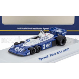 KYOSHO TYRRELL F1  P34/2 ELF 6 WHEELER N 3 SEASON 1977 RONNIE PETERSON - BLUE WHITE 1/64