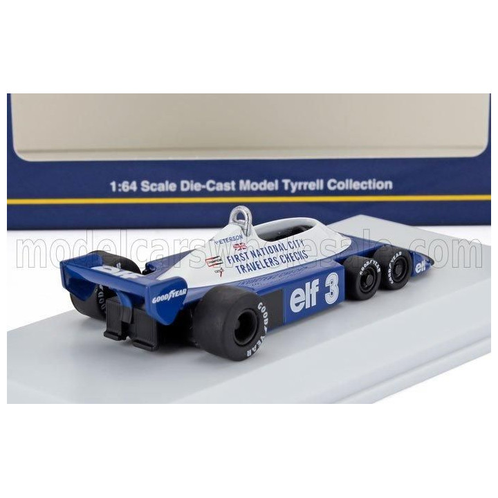 KYOSHO TYRRELL F1  P34/2 ELF 6 WHEELER N 3 SEASON 1977 RONNIE PETERSON - BLUE WHITE 1/64