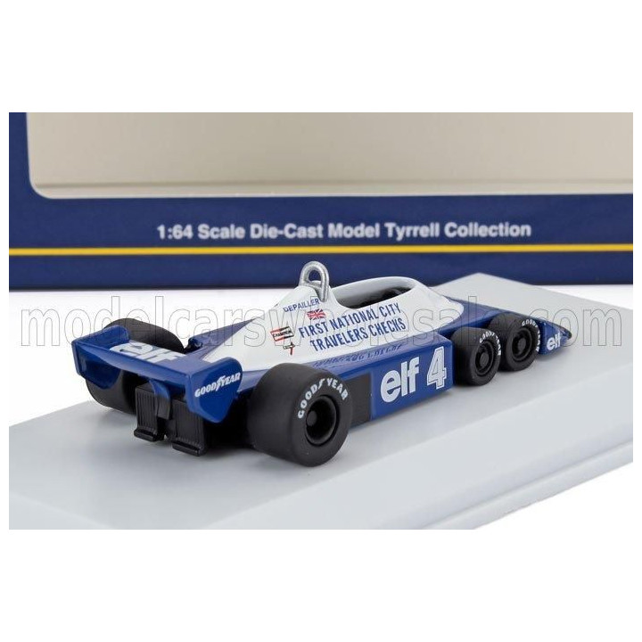 KYOSHO TYRRELL F1  P34/2 ELF 6 WHEELER N 4 SEASON 1977 PATRICK DEPAILLER - BLUE WHITE 1/64