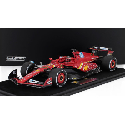LOOKSMART FERRARI F1  SF-24 TEAM SCUDERIA FERRARI N 16 WINNER ITALY MONZA GP 2024 CHARLES LECLERC - CON VETRINA - WITH SHOWCASE 