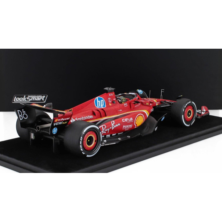 LOOKSMART FERRARI F1  SF-24 TEAM SCUDERIA FERRARI N 16 WINNER ITALY MONZA GP 2024 CHARLES LECLERC - CON VETRINA - WITH SHOWCASE 
