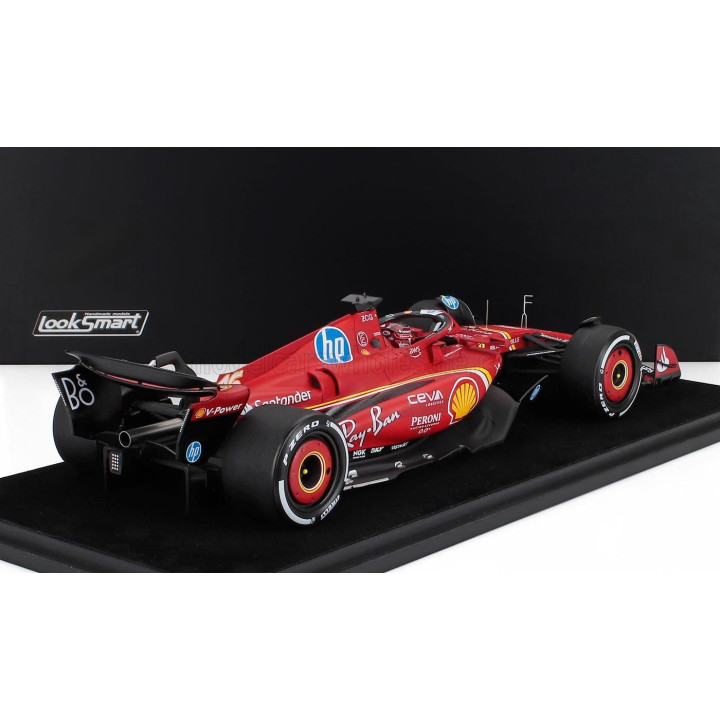 LOOKSMART FERRARI F1  SF-24 TEAM SCUDERIA FERRARI N 16 3rd ABU DHABI GP 2024 CHARLES LECLERC - CON VETRINA - WITH SHOWCASE - RED