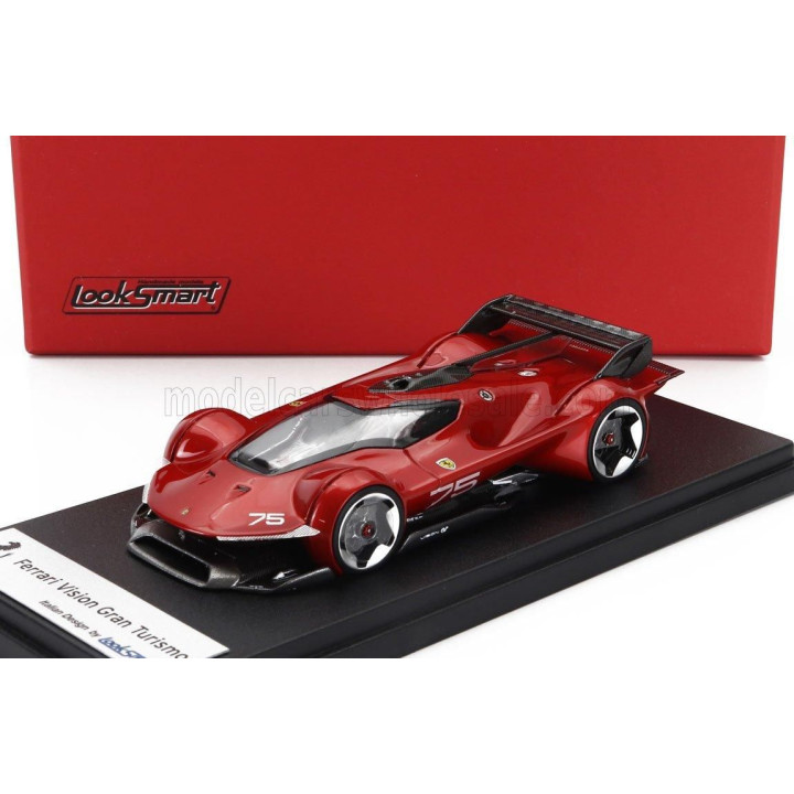 LOOKSMART FERRARI VISION GRAN TURISMO N 75 2024 - ROSSO MAGMA - RED MET 1/43