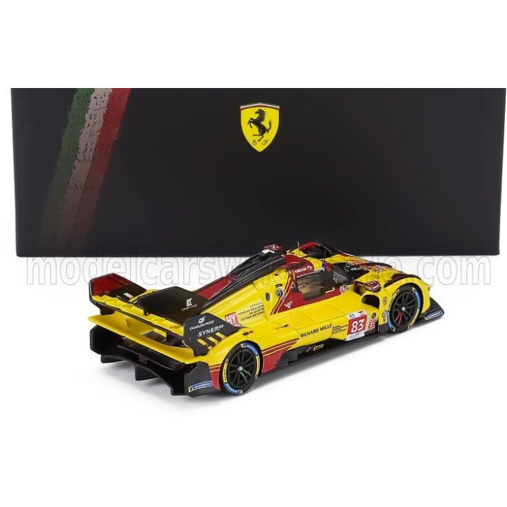 LOOKSMART FERRARI 499P 3.0L TURBO V6 TEAM AF CORSE N  83 24h LE MANS 2024 ROBERT KUBICA - ROBERT SHWARTZMAN - YIFEI YE - YELLOW 