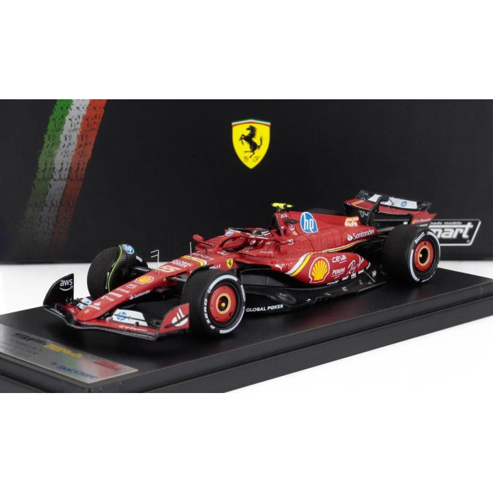 LOOKSMART FERRARI F1  SF-24 TEAM SCUDERIA FERRARI N 55 2nd AUSTIN USA GP 2024 CARLOS SAINZ - RED WHITE BLACK 1/43