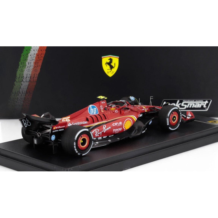 LOOKSMART FERRARI F1  SF-24 TEAM SCUDERIA FERRARI N 55 2nd AUSTIN USA GP 2024 CARLOS SAINZ - RED WHITE BLACK 1/43