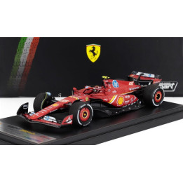 LOOKSMART FERRARI F1  SF-24 TEAM SCUDERIA FERRARI N 55 2nd ABU DHABI GP 2024 CARLOS SAINZ - LAST FERRARI RACE - RED WHITE BLACK 