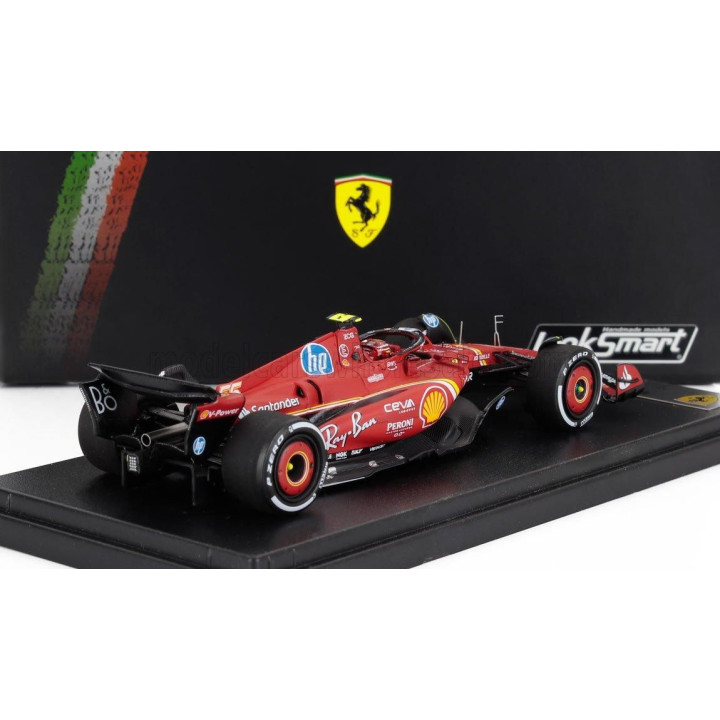 LOOKSMART FERRARI F1  SF-24 TEAM SCUDERIA FERRARI N 55 2nd ABU DHABI GP 2024 CARLOS SAINZ - LAST FERRARI RACE - RED WHITE BLACK 