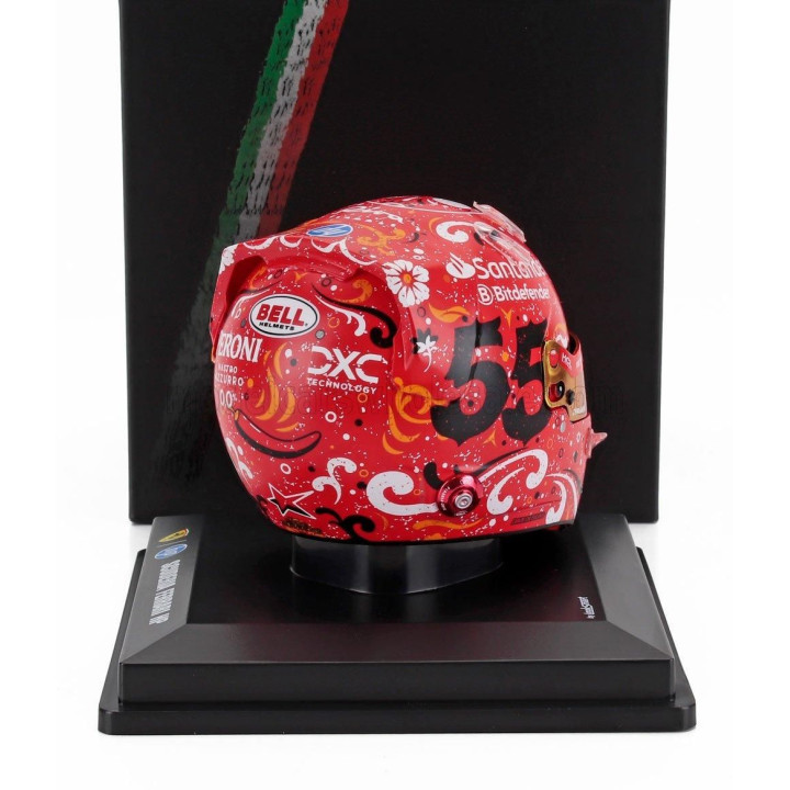 LOOKSMART BELL HELMET CASCO HELMET F1 CARLOS SAINZ TEAM FERRARI HP N 55 WINNER MEXICO GP 2024 - RED 1/5