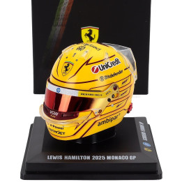 LOOKSMART BELL HELMET CASCO HELMET F1 LEWIS HAMILTON TEAM FERRARI HP N 44 MONACO GP 2025 - YELLOW RED 1/5